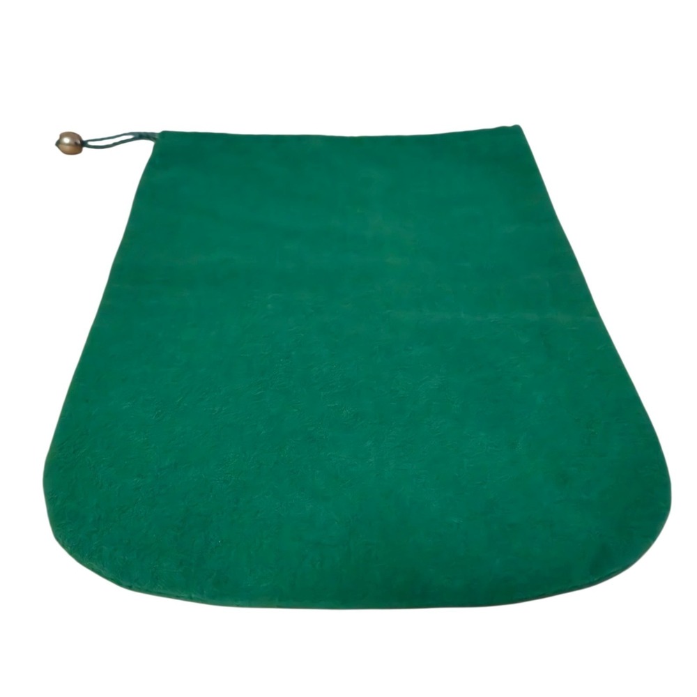 Vintage 1970s Gucci Green Fleece Dust Bag 8x13 Drawstring Storage Pouch Italy - Picture 3 of 7